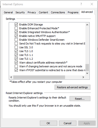Internet Explorer Settings :: Opera-support